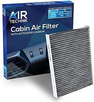 فلتر هواء المقصورة AirTechnik CF11668 مع الكربون النشط يناسب سيارات كرايسلر 300 موديلات 2011-2021 / دودج تشالنجر موديلات 2011-2022، تشارجر موديلات 2011-2022.