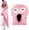 Happy Fuel Flamingo Wearable Hooded Blanket for Adults &ndash; Fuzzy Super Soft Warm Cozy Plush Flannel FleeceSherpa Hoodie Throw Cloak Wrap - Flamingo Gifts for Women Adults Girls and Kids.