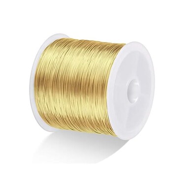 MIKIMIQI 328Ft Jewelry Wire Craft Wire 26 Gauge Tarnish Resistant Jewelry Beading Wire Copper Beading Wire for Jewelry Making Supplies and Crafting, 0. 4mm X 100m (Gold.