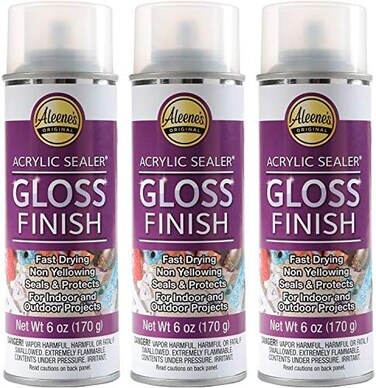 Aleene's Spray 6 oz. 3 Pack Acrylic Sealer, Clear-Gloss 3 Count.