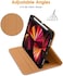 DTTO Case for iPad Pro 11 Inch 4th/3rd/2nd/1st Generation 2022/2021/2020/2018,Premium PU Leather Folio Stand Cover with Hand Strap,Fit iPad Air 4/5 - Auto Wake/Sleep,Multiple Viewing Angles, Brown.