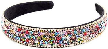 Wecoe Rhinestone Headband for Women - Crystal Bling Diamond Padded, Glitter Sparkly, Birthday Girl, Retro Hair Accessories - Gifts for Women Ladies (Mixed Color.