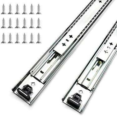 KCOLVSION 1 Pair 22 Inch 260 Lb Capacity Heavy Duty Drawer Slides(with Stainless Screws,Side Mount Undermount Full Extension 3 Fold Ball Bearing Stainless Steel Hardware Drawer Rails.