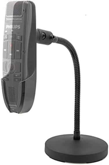 حامل ميكروفون ECS WordFlex ذو العنق المرن متوافق مع سلسلة Philips SpeechMike - LFH3500، SMP3700، SMP3800 Nuance PowerMic 4 - لتخفيف إجهاد اليد.