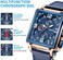 MEGIR Men's Analogue Army Military Chronograph Luminous Quartz Watch with Fashion Leather Strap for SportBusiness Work ML2061G.