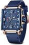 MEGIR Men's Analogue Army Military Chronograph Luminous Quartz Watch with Fashion Leather Strap for SportBusiness Work ML2061G.