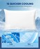 LUXEAR Cooling Pillow Cases, 2 Pack Ultra Cool Pillow Cases with Q-max 0. 55 Arc-Chill Cooling Fiber for Hair Skin Hot Sleeper, Fit StandardQueen Size Pillows - White.