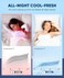 LUXEAR Cooling Pillow Cases, 2 Pack Ultra Cool Pillow Cases with Q-max 0. 55 Arc-Chill Cooling Fiber for Hair Skin Hot Sleeper, Fit StandardQueen Size Pillows - White.