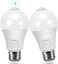 مصابيح إضاءة بمستشعر حركة من OHLUX، 13 واط 1000 لومن، مصباح أمان LED فائق السطوع A60، E27 AC100-240V، إضاءة تعمل بالحركة، عبوة من قطعتين.