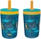 Zak Designs Kelso 15 oz Tumbler Set, (UnderwaterNon-BPA Leak-Proof Screw-On Lid with Straw Made of Durable Plastic and Silicone, Perfect Baby Cup Bundle for Kids (2pc Set.