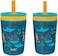 Zak Designs Kelso 15 oz Tumbler Set, (UnderwaterNon-BPA Leak-Proof Screw-On Lid with Straw Made of Durable Plastic and Silicone, Perfect Baby Cup Bundle for Kids (2pc Set.