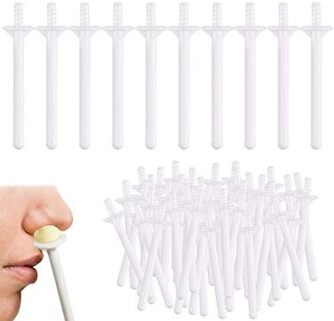 Rolybag 60 Pieces Plastic Wax Applicator Wands with Disposable Spatulas for Nose Hair Removal and Nostril Cleaning.