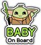 GEEKBEAR Baby on Board Car Sticker - Character Design, Reflective, Weather-Resistant (03. Cute Alien Boy.