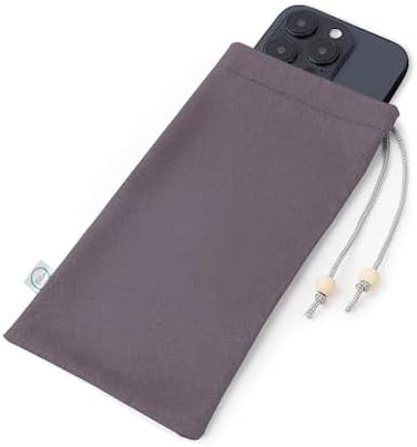 Halsa EMF Protection Phone Sleeve, EMF Blocking Carrying Case, Cell Phone Pouch. High Shielding Efficiency, Fits in Pocket or Purse. Fits Most Phones. 4"x 8" Size. Grey.