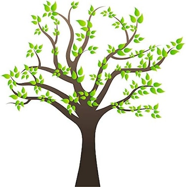 AM AMAONM Amaonm Removable Cartoon Giant Brown Tree Wall Decals DIY Leaves Wall Sticker Peel and Stick Wall Decor for Nursery Kids Girls Nursery Room Bedroom Living Room Offices Kindergarten Decoratio