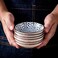 Swuut Japanese Style Ceramic Dipping Bowls,4 Inch Side Dishes Sauce Dishes for Sushi,Sauce,Snack and Soy,3 Oz Blue and White Pinch Bowls for Kitchen Prep - Set of 6(4 inch.