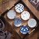 Swuut Japanese Style Ceramic Dipping Bowls,4 Inch Side Dishes Sauce Dishes for Sushi,Sauce,Snack and Soy,3 Oz Blue and White Pinch Bowls for Kitchen Prep - Set of 6(4 inch.