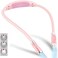 Vekkia Rechargeable LED Neck Reading Light, Book Lights for Reading in Bed, 3 Brightness Levels, Flexible Soft Silicone Arms Comfortable Wear, Long Lasting, Perfect for CraftKnitting, Pink.