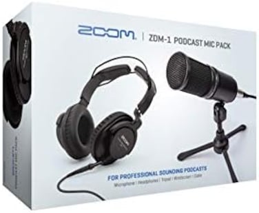 Zoom Zdm-1 Podcast Mic Pack, Podcast Dynamic Microphone, Headphones, Tripod, Windscreen, XLr Cable, For Recording Podcasts.