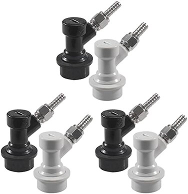 PERA Ball Lock Keg Quick Connect Keg Connector Ball Lock Fittings with Swivel Nuts 3/16&ldquo; for liquid hose 5/16&rdquo; for gas hose Used for Corny Ball Lock Keg.