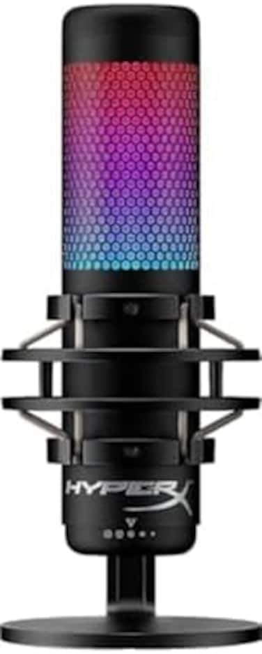 ميكروفون HyperX RGB USB مزود بخاصية كتم الصوت بنقرة واحدة وتسجيل متعدد الأنماط