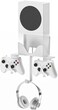 Hosanwell Xbox Series S Wall Mount, Xbox Series S Wall Mount Kit, with Detachable Controller HolderHeadphone Hanger Heat Dissipation (NOT for Xbox ONE S.