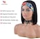 OYM HAIR Short Headband Wig bob for Black Women Brazilian virgin Human Hair Wig for Women Easy to Wear Half Wig with Free Headband Natural Color 150% Density (10 Inch.