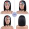 OYM HAIR Short Headband Wig bob for Black Women Brazilian virgin Human Hair Wig for Women Easy to Wear Half Wig with Free Headband Natural Color 150% Density (10 Inch.