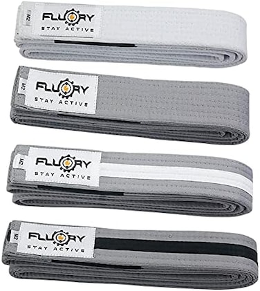 FLUORY BJJ Belt for Kids, Brazilian Jiu Jitsu Belts Made of 100% Cotton.