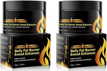 QIUBITE Hot Cream 2Pack, Fat Burning Cream for Belly, Natural Sweat Workout Enhancer Gel, Slim Shaping Cream, Cellulite Treatment for Thighs, Legs, Abdomen, Arms and Buttocks, for Men or Women-3. 5 Oz