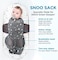 Happiest Baby SNOO Sleep Sack - 100% Organic Cotton Baby Swaddle Blanket - Doctor Designed Promotes Healthy Hip Development (Ivory Planets Black Wings, Large.