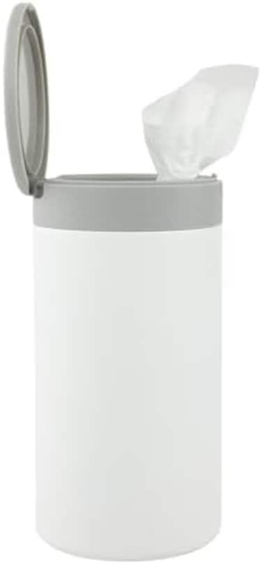 Spectrum Diversified Decorative Refillable Wet Dispenser for Household, Stylish Holder for Cleaning Wipes, White.