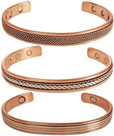 Touchstone Tibetan Indian Spiritual Buddha Bracelet Three Metal Copper Brass Peace Healing Chakra Yoga Meditation Mantra Jewelry for Women and Men.