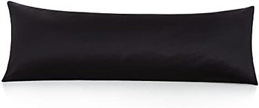 Leeden Cotton Body Pillow Cover, 800 Thread Count, Ultra Soft and Breathable Body Pillowcase for Adults Pregnant Women, Envelope Closure, 21"x 54" Long Pillow Case (Black,21"x 54".