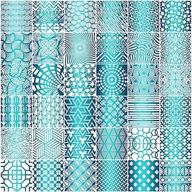 Tinlade 36 Pieces Geometric Stencils Painting Templates Art Drawing Stencil Templates for Scrapbooking Cookie Tile Furniture Wall Floor Decor Drawing Tracing DIY Art Supplies (5 x 5 Inches.