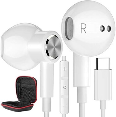 iMangoo USB C Headphones, Type C Earphones for Samsung Galaxy S20 S21 S22 S23 S24 FE Ultra Apple iPhone 15 Pro Max iPad Magnetic Wired Earbuds Microphone for Android Google Pixel 8 8A 7 7A 6A 6 OnePlu