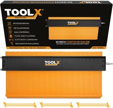 أداة قياس محيطية من Toolx مع براغي تثبيت LockPins - أداة نسخ رئيسية فائقة الدقة للشكل والمخطط لقياس الزوايا ونسخ القوالب وتتبعها.