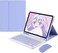 AnMengXinLing iPad Mini 5 Keyboard CaseMouse Detachable Wireless Bluetooth Keyboard Pencil Holder Slim Leather Smart Cover for iPad Mini 5th Gen 2019 (iPad Mini 5, Purple.