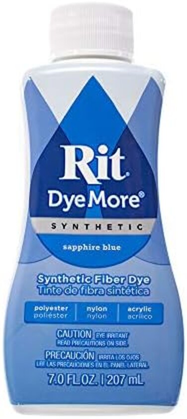 Craft County Synthetic Rit Dye More Liquid Fabric Dye &ndash; Wide Selection of Colors &ndash; 7 Ounces - Sapphire Blue.