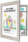Americanflat 10x12. 5 Kids Art Frame - Front Loading Picture Frame - Use as 8. 5x11 Frame with Mat or 10x12. 5 Frame Without Mat - My Mini Masterpiece - Holds 100 Artworks - Driftwood.
