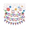 Tenare 15 Pieces Tie Dye Party Happy Birthday Banner Pennant Banner and 60's Hippie Theme Party Foil Swirl Decor for Tie Dye Party Art Classic 60s 70s Theme Hippie Carnival Party Baby Shower Birthday