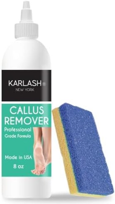 Karlash (1 Bottle (237ml- Professional Best Callus Remover Gel for Feet And Foot Pumice Stone Scrubber Kit Remove Hard Skins Heels and Tough Callouses from feet Quickly and Effortless 237ml.