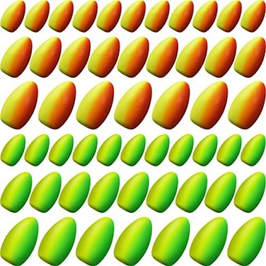 Skylety 60 Pieces Foam Floats Bullet Fishing Foam Snell Floats Fishing Rig Floats Spinner Rig Floats Pompano Rigs Floats Oval Fly Fishing Strike Indicators for Trout Catfish Walleye.