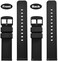 WOCCI Silicone Watch Straps, Black Stainless Steel Buckle, Quick Release, 13 Colours Soft Rubber Replacement Bands, 14mm 16mm 18mm 19mm 20mm 21mm 22mm 24mm.