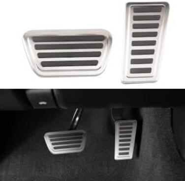 أغطية دواسات Motrobe Dodge Ram 1500 2019 2020 2021 2022 2023، طقم وسادات دواسات قدم مضادة للانزلاق من سبائك الألومنيوم لدواسة الفرامل والوقود والبنزين، مناسبة لسيارة دودج رام 1500، لا تناسب رام TRX.