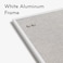 U Brands Farmhouse Linen Bulletin Board, 14"x14", White Metal Frame, Industrial Grade Pinning Surface.