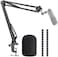 SUNMON AT2020 Mic Boom Arm Stand with Pop Filter, Compatible with Audio-Technica AT2020, Audio-Technica AT2020V USB Microphone with Cable Sleeve by.