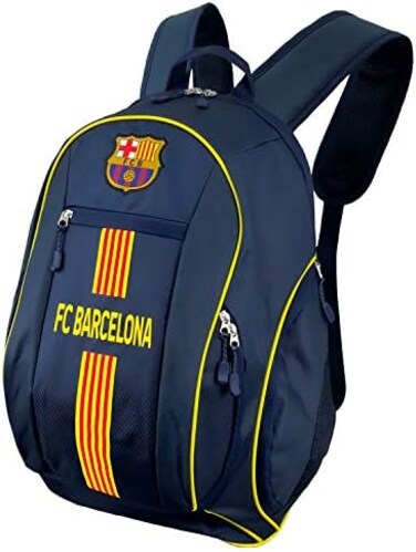 Icon Sports FC Barcelona Soccer Ball Backpack, Blue, Large.