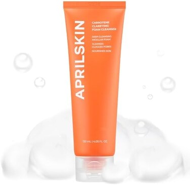 APRILSKIN Carrotene Clarifying Foam CleanserVegan, Cruelty FreeOily, Sensitive, Acne-Prone SkinDeep cleansing with BHAsSebum controlling120mlNo sulfates and Artificial Fragrance.
