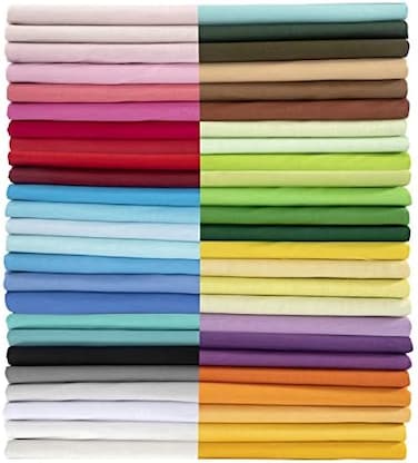 Aubliss 50pcs 9. 8" x 9. 8" (25cm x 25cmCotton Fabric Bundle Pre-Cut Squares Fat Quarter for Patchwork Sewing DIY Crafting Quilting Fabric (Bright Solid Colors.